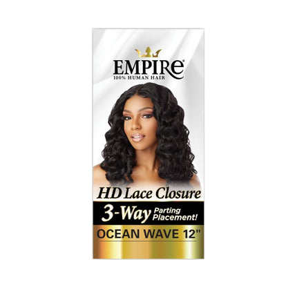 Sensationnel Human Hair Empire 3-way Parting Lace Closure - Ocean Wave 12"