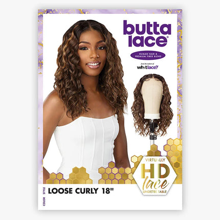 Sensationnel Butta Lace Human Hair Blend Hd Lace Front Wig - Loose Curly 18"