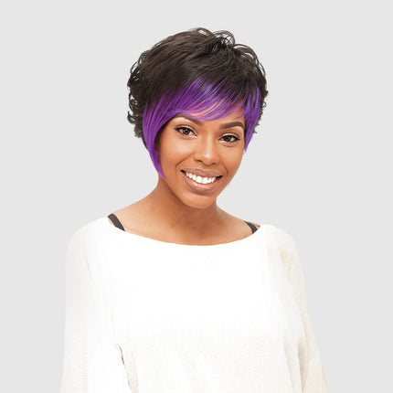 Unea - Vanessa Synthetic Wig Short Side Bang Wavy Style