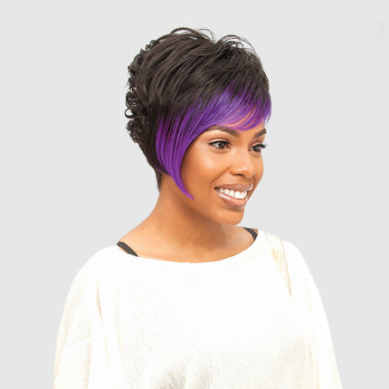 Unea - Vanessa Synthetic Wig Short Side Bang Wavy Style