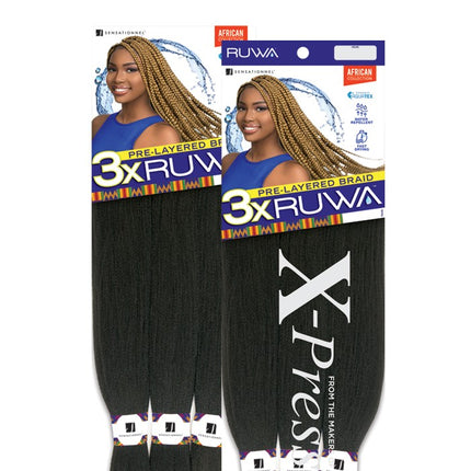 Sensationnel X-pression 100% Kanekalon Crochet Braid - 3x Ruwa Pre-stretched 24"