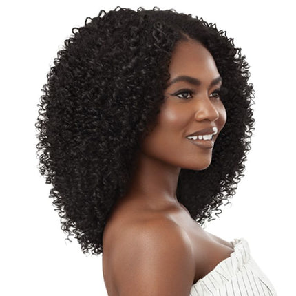 Outre 100% Human Hair Blend U Part Cap Leave Out Wig - Afro Curls 16