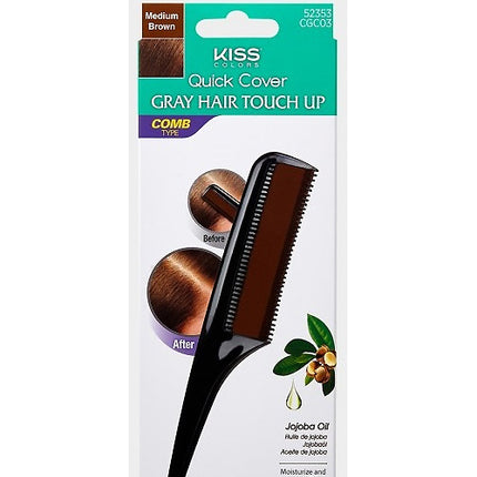 [Kiss] Quick Cover Gray Hair Touch Up Comb On #Cgc Temporary Color Dye [Cgc03 Medium Brown]