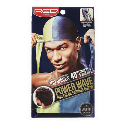 [Red By Kiss] Power Wave Duo Color Fashion Durag 40" Longest Tails