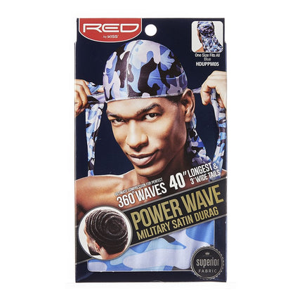 [Red By Kiss] Power Wave Military Satin Durag 40" Longest Tails