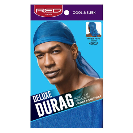 Red By Kiss Cool & Sleek Deluxe Durag One Size #Hdu02 Ultra Stretch Doo Rag [Assorted (Random)]