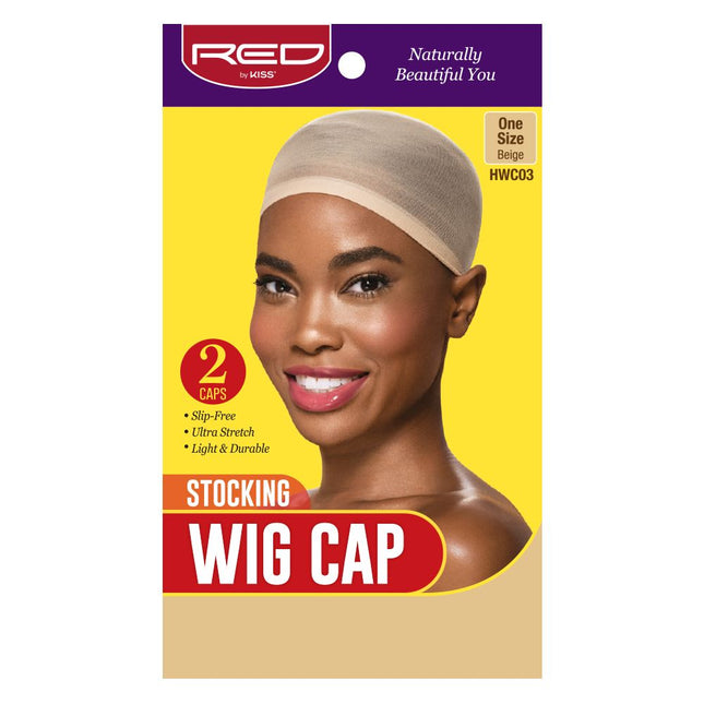 Red By Kiss Stocking Wig Cap 2Pcs One Size Durable Ultra Stretch [Hwc03 Beige]